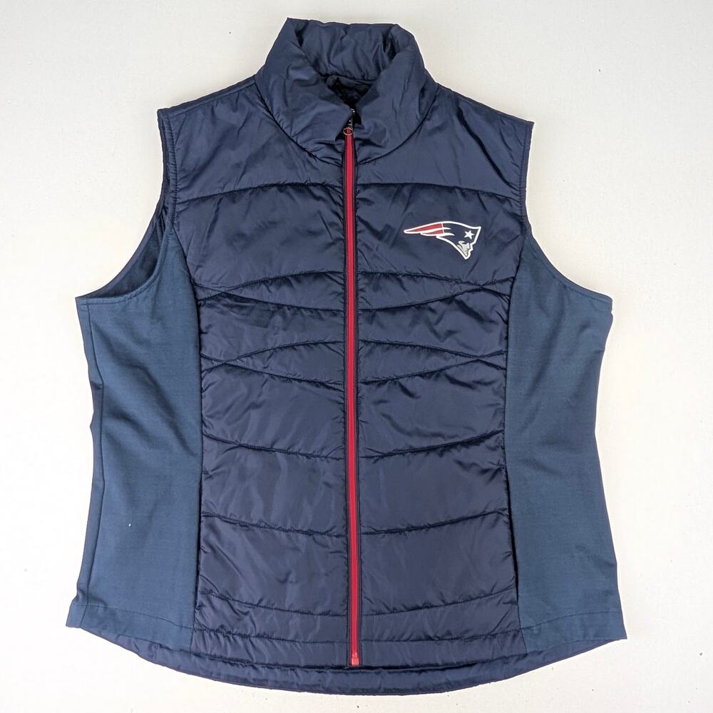 NFL Patriots Women's XL Blue Puffer Vest
